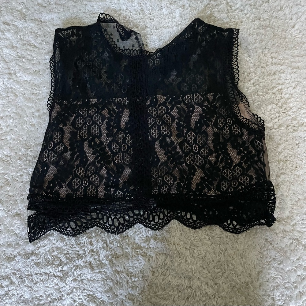 Black lace shirt.